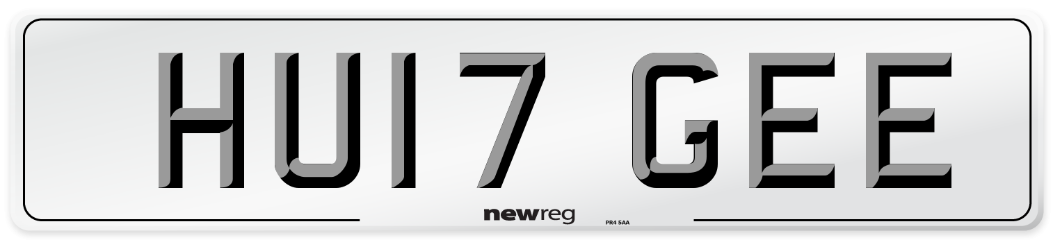 HU17 GEE Number Plate from New Reg